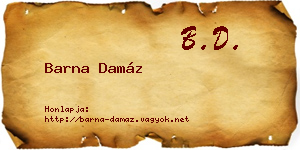 Barna Damáz névjegykártya
